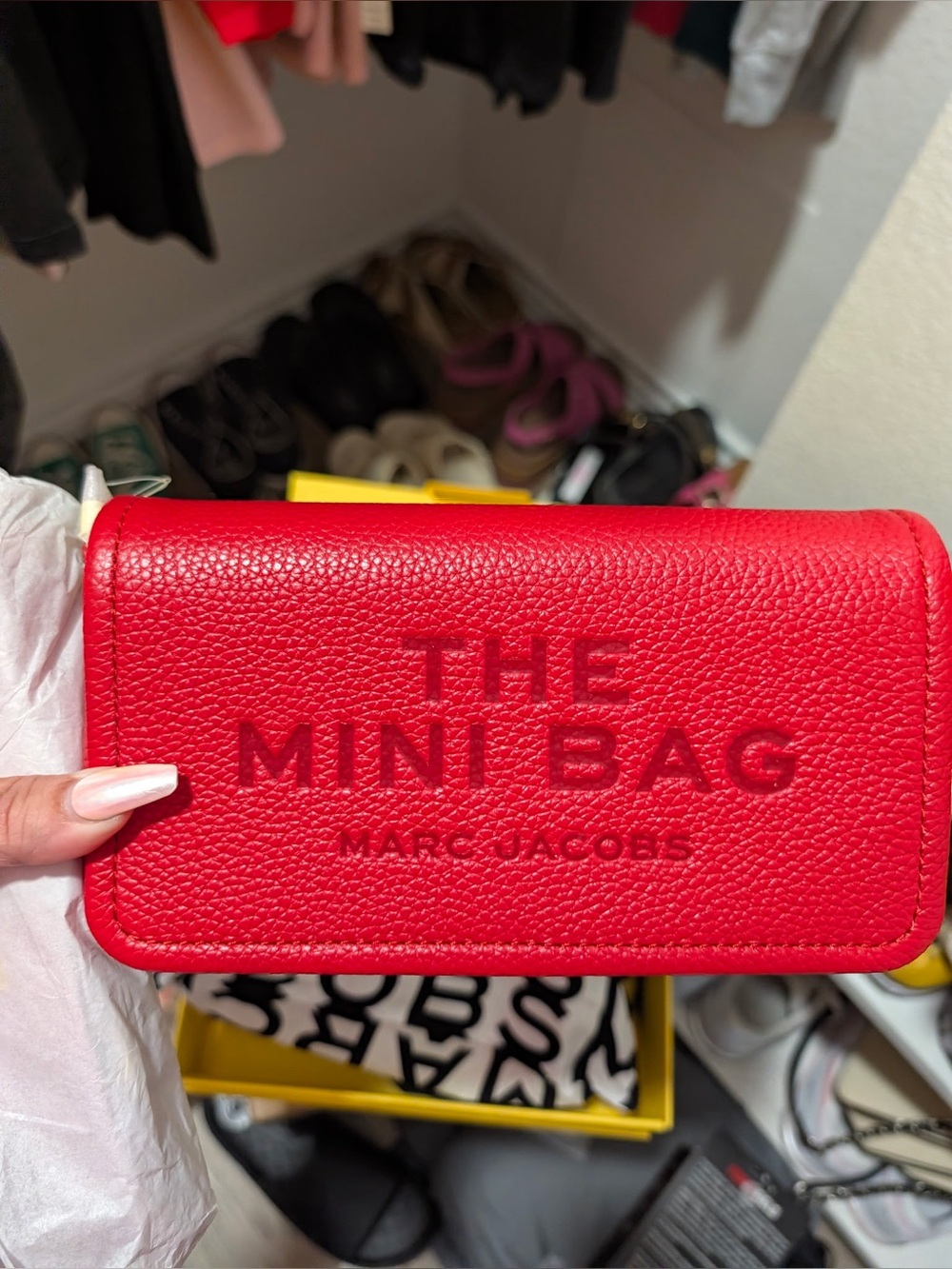 Marc Jacobs Pebbled Leather Mini Bag Wallet - Red